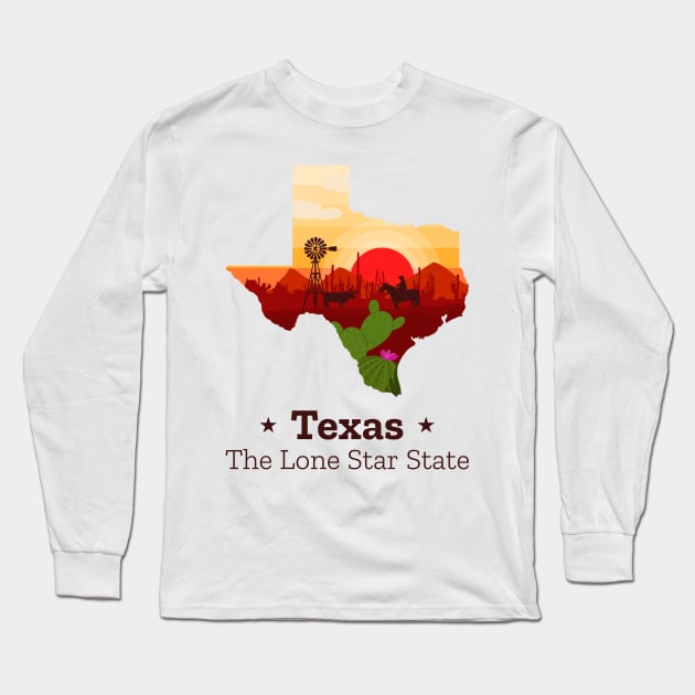 Texas Long Sleeve T-Shirt by Socalthrills